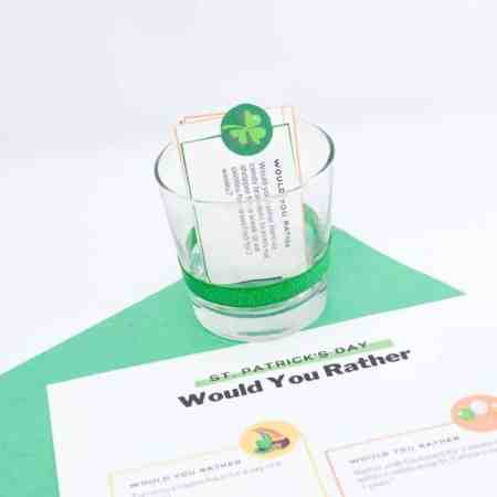 printable questions for the st Patricks day party ideas to answer would you rather questions.