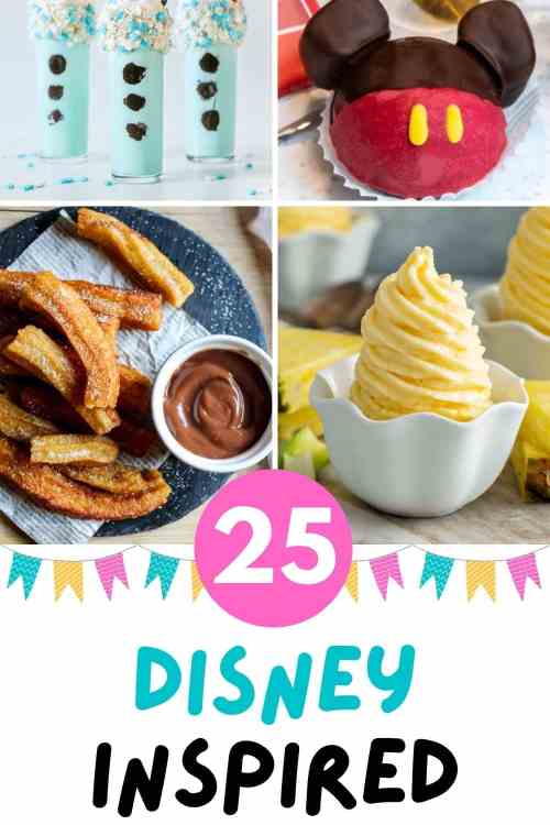 Disney inspired recipes food and snack ideas.