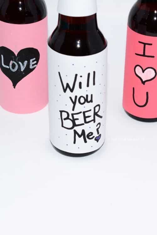 Secret messages written on beer bottles for fun diy gifts for guys.