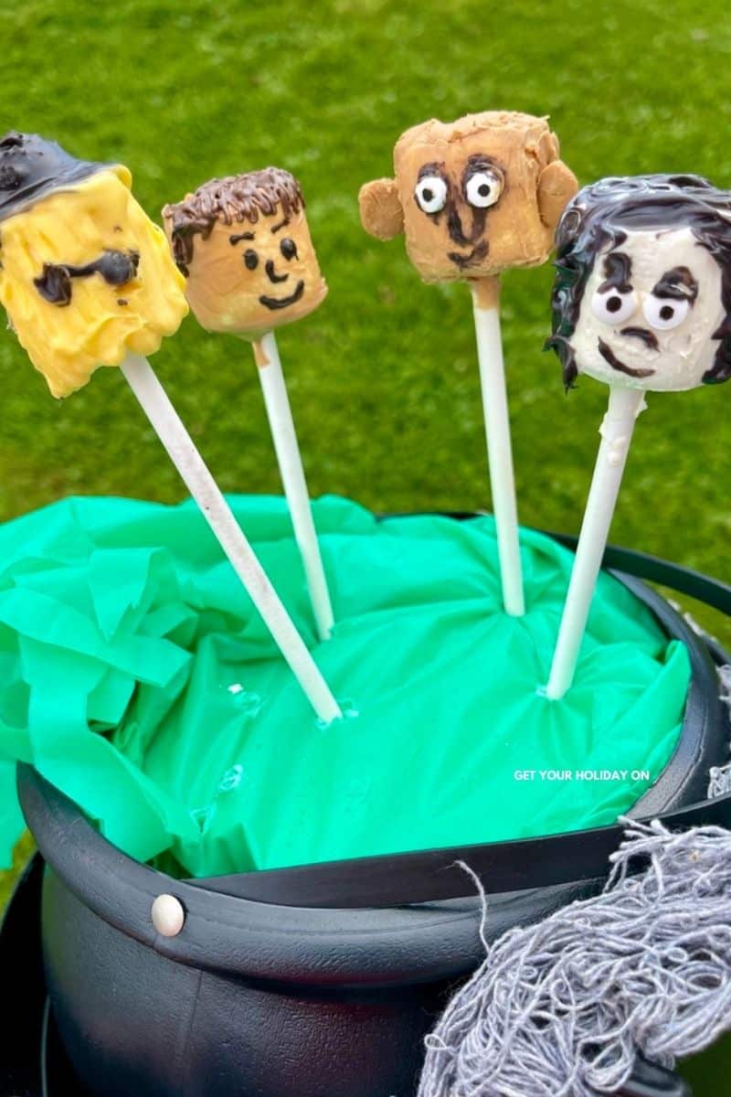 Addams Family costumes Addams Family Marshmallow Pops characters including Wednesday, pugsley, uncle fester, and cousin it!