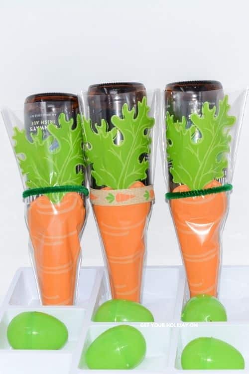Building beer carrots is a minute to win it Easter challenge that has to be completed before the timer is up.