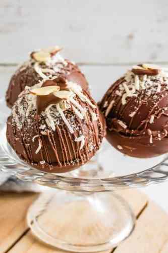Almond hot chocolate bombs made from scratch.