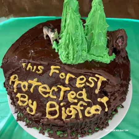 This forest protected by bigfoot cake.