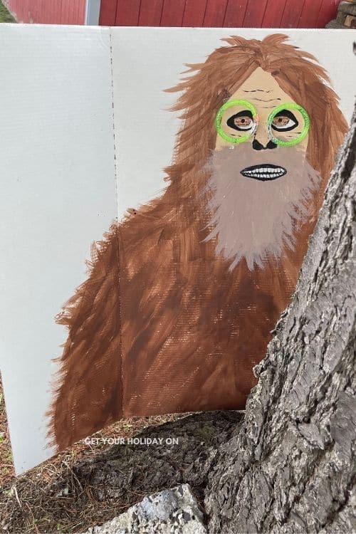 Supplies you will need to make this finding Bigfoot game and get it ready for hide and seek.