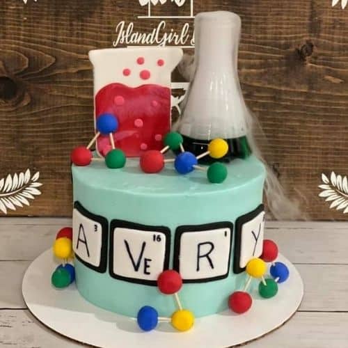 scientist birthday cake