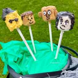marshmallow pops for Addams family costumes