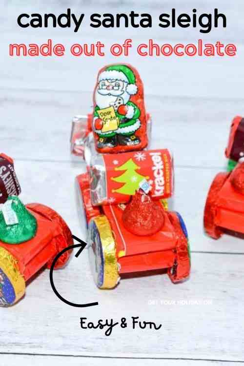 This candy Santa sleigh is made out of chocolate and is easy and fun!