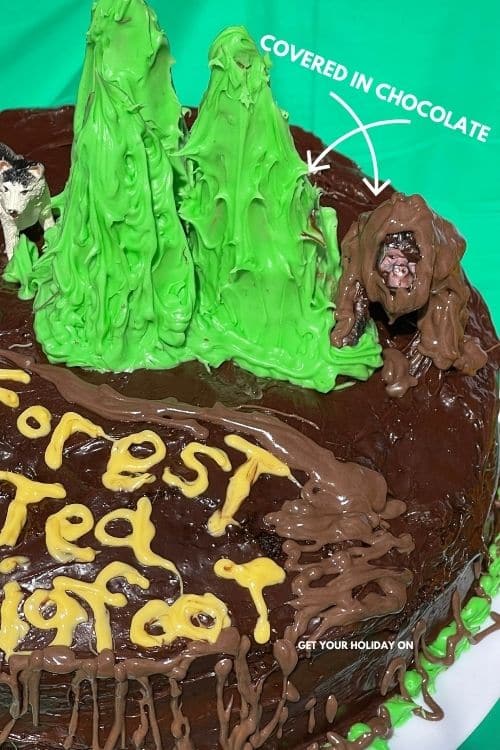 Covered ice cream cones and gorilla in chocolate.
