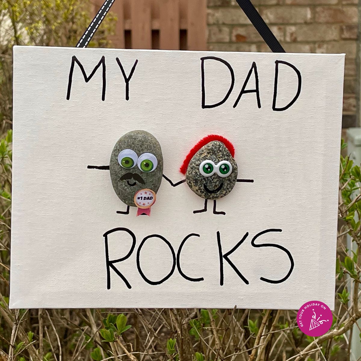 You rock dad with a heart for a homemade Father's Day gift by kids.
