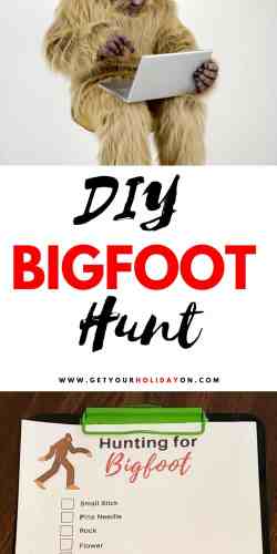 DIY Bigfoot Hunt for outdoor activities with kids. #outdoor #camping #freeprintable #kids