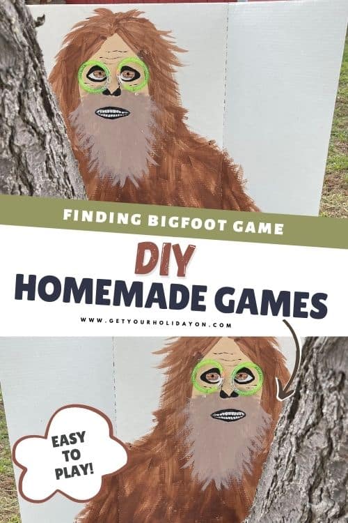 DIY homemade games featuring the easy to play finding Bigfoot game.