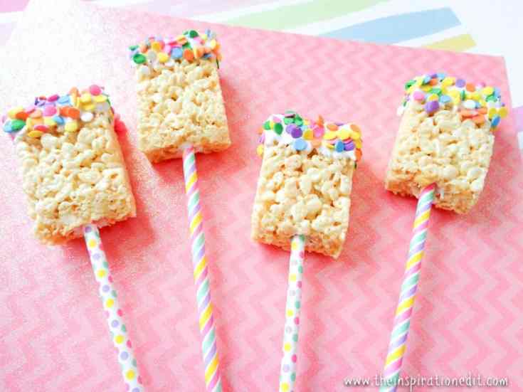 Image for White Chocolate Rice Krispies Birthday Treat Pops