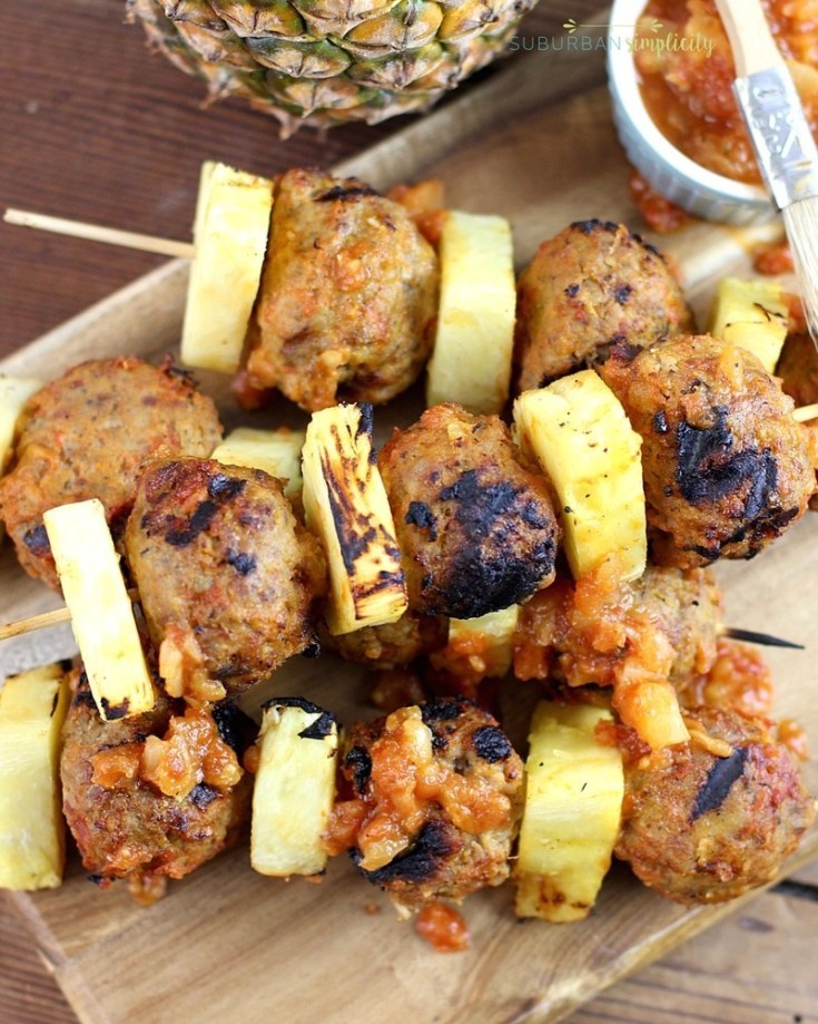 Image for Easy Grilled Pineapple Meatball Skewers!