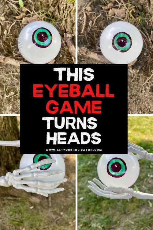 Eyeball Halloween Games Carry the eyeball across the field using Skelton's hands try not to drop or pop it or you'll be out.
