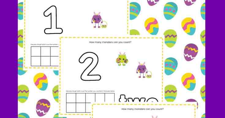Image for Free Printable Easter Play Dough Mats Counting Activity