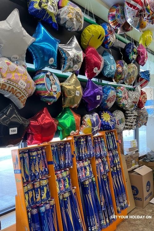 Glow sticks for kids and balloons for adults.