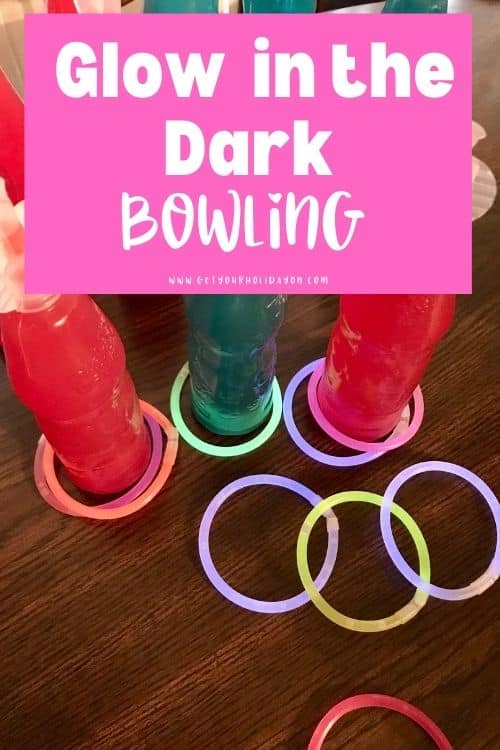 Glow in the dark bowling Glow in the dark bowling game and craft for kids.