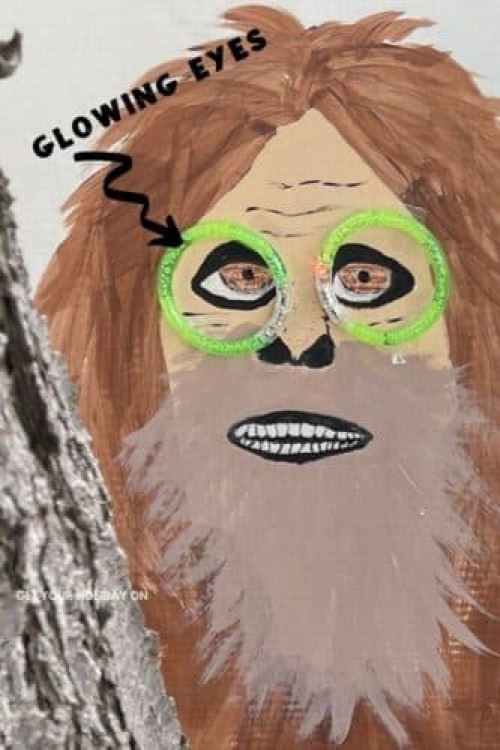 Glowing eyes on Bigfoot.