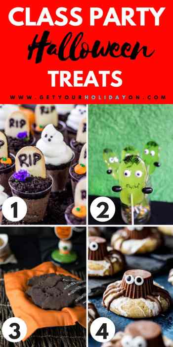 Need ideas to make Halloween Treats for a Class Party? We have rounded up a not so spooky list just for you! #momlife #diyfall #cookies #foodie