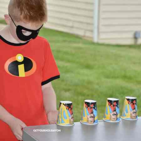 Flip the Cup Incredibles Game #kids #games #momlife #budgetfriendly #diycrafs