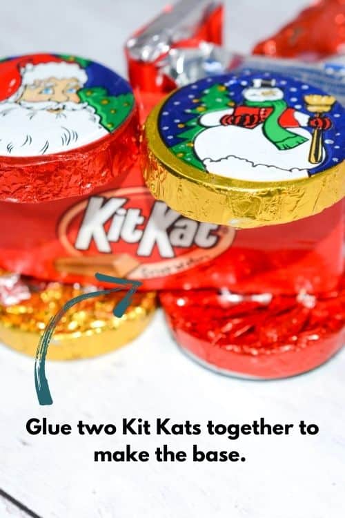 Two Kit Kats glued together will form the base.