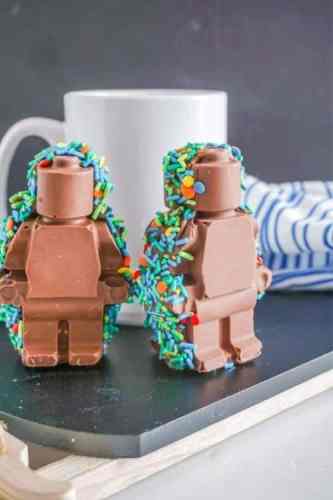 lego hot chocolate bomb boys and girls will go crazy for these sprinkled characters that they can put in their hot chocolate.