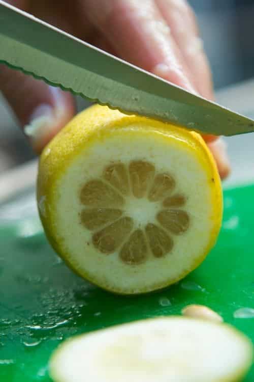 cut up lemon for easy lemonade.