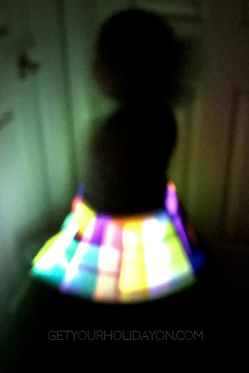 7 Ways To add Coolness to your party! Wow, check out this light up skirt from Get Your Holiday On. This Skirt is the coolest thing I've seen since LED light up hair. Glow in the dark light up skirt easy and simple to make.