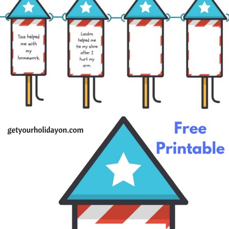 Parents looking for decorating and writing ideas for the fourth of July? Why not print out this free fireworks template. It's a great, fun, and creative way to celebrate and decorate for the fourth of July. Light up your house or classroom with these kindness fireworks. It is a great way for children or students to share what they saw other kids doing to be kind.