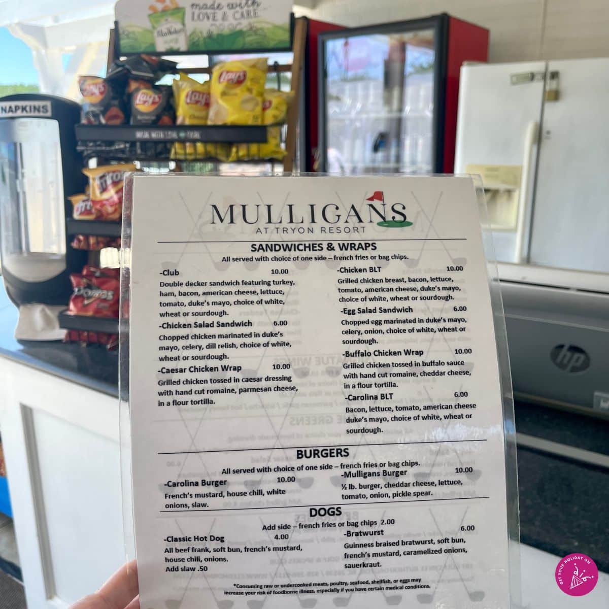 Mulligans Tryon Resort Mulligans at Tryon Resort menu