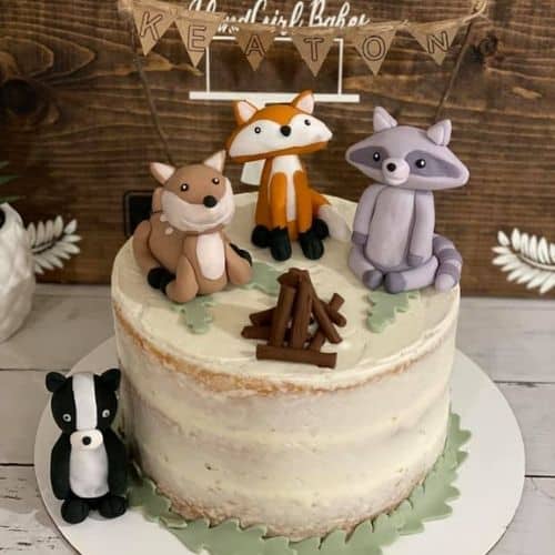 out in the wilderness animal cake