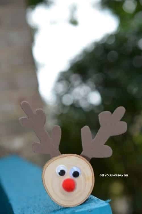 DIY reindeer ornaments with wood diy wood slice reindeer