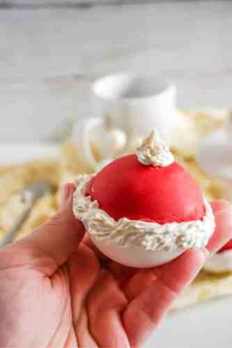 santa themed hot chococate bombs.
