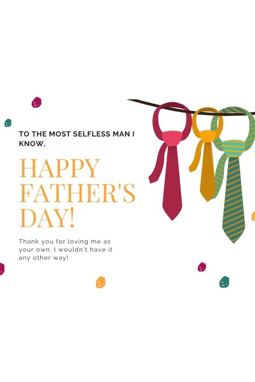 Selfless male thank you card from child.
