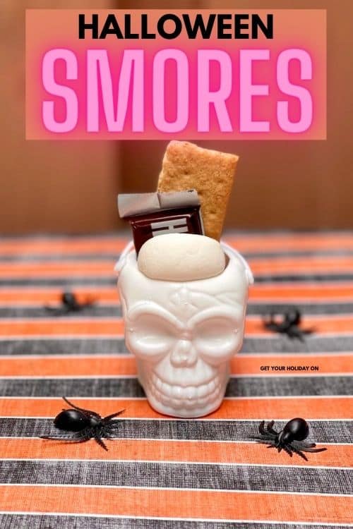 Skull halloween smores that perfect marshmallow, chocolate, graham cracker treat. 