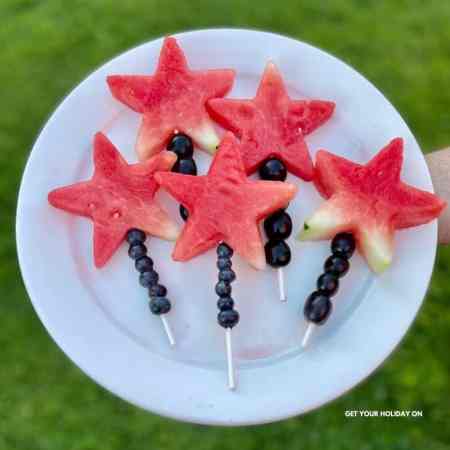 watermelon star wand fruit kabobs.