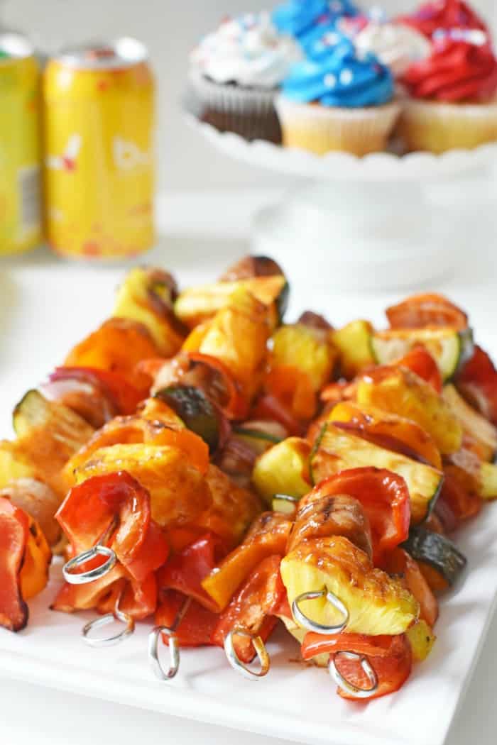Image for Grilled BBQ Chicken Sausage Kabobs with Pineapple & Veggies