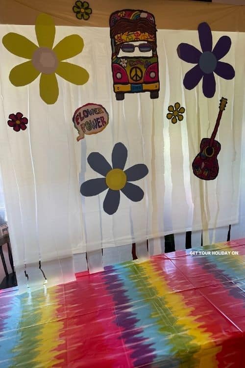 Tie dye background Tie dye background out of a table cloth and photo props.