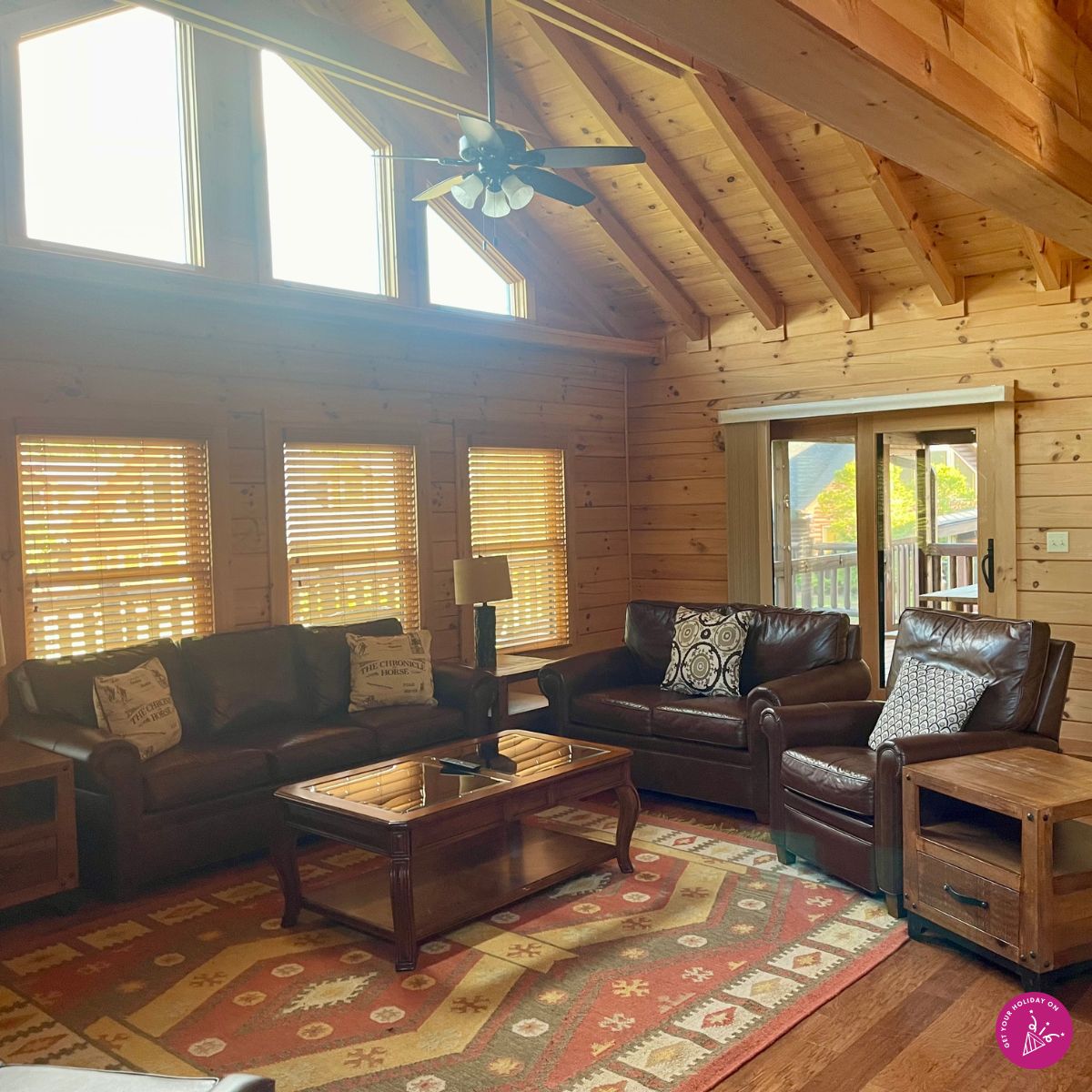 Tryon resort review Living room in the three bedroom cabin at Tryon Resort