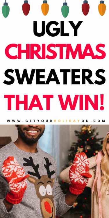 Ugly Christmas Sweaters that win! #uglychristmassweaters #diychristmas #sweaters #partyplanning