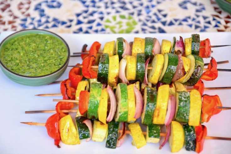 Image for Vegetable Kebabs with Cilantro Chimichurri