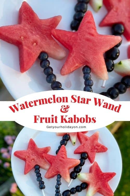 Fruit wands with watermelon Fruit wands that are watermelon.