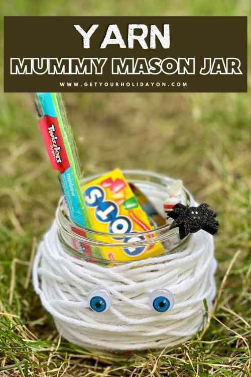 Mummy Mason Jar Yarn mummy mason jar.