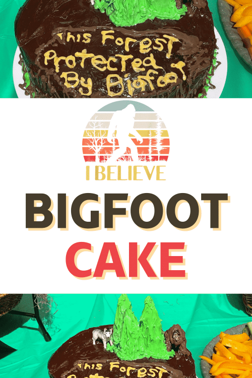 Bigfoot cake for birthday party or camping party.