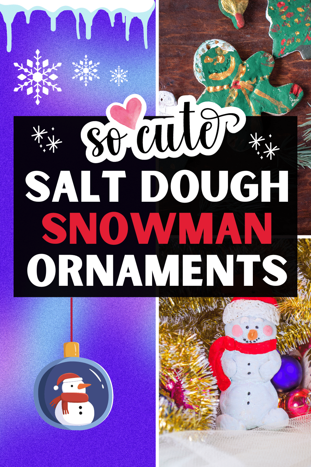 snowman crafts salt dough snowman ornaments craft ideas for adults with snowman building craft projects #winter #wintercrafts #snowmanthemedcrafts #craftsforadults